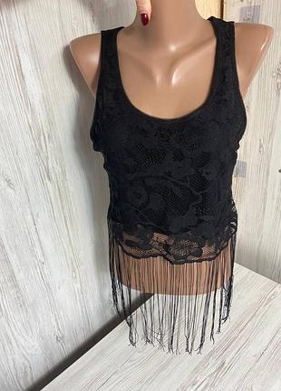 Топ - майка ажурна прозора спинка від бренду topshop розмір s розпродаж 💟