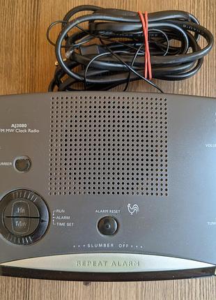 Радіобудильник philips aj3080/00 годинник з fm/mw радіо
