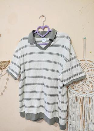 Футболка поло трикотажная zara