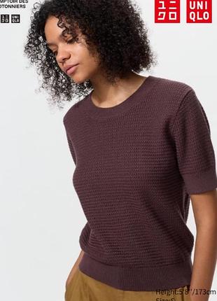 Бавовняний светр з короткими рукавами uniqlo