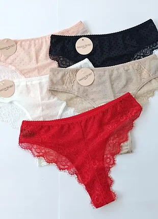 Трусики американки, набор 5 штук ♥️ кружево сеточка, vanilya secret, туреченица