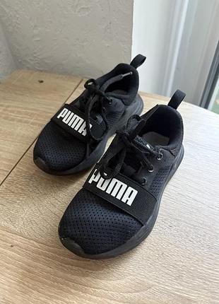 Кросівки пума puma чорні 29 розмір для хлопчика 18 см кроссовки детские пума puma черные 29 размер 18 см легкі кросівки хлопчачі