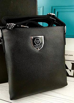 Кожаная мужская сумка philipp plein филип плейн