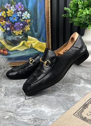 Gucci brixton horsebit collapsible loafers чоловічі туфлі лофери шкіра оригінал 43.5 eur