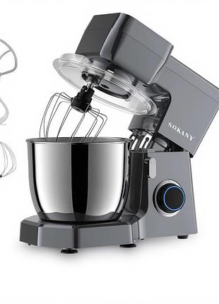 Планетарный миксер sokany 1500 вт с чашей 6.5 л 10 режимов скорости sk-272