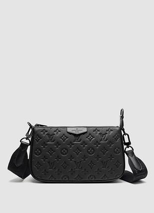 🦁 louis vuitton pochette accessoire xl monogram embossed leather black