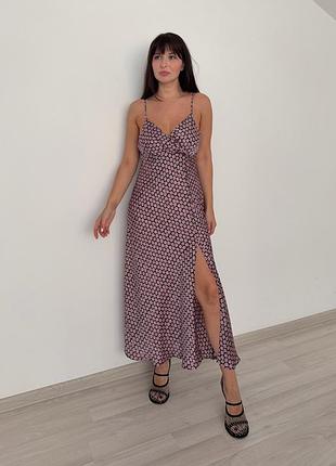 Классное платье с разрезом zara