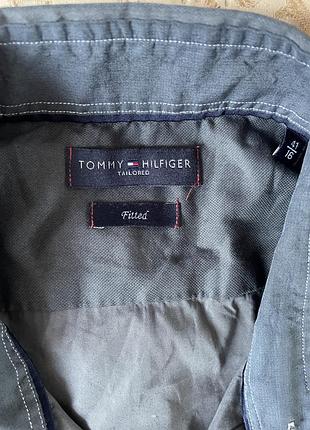 Чоловіча сорочка tommy hilfiger оригінал сіра з коротким рукавом