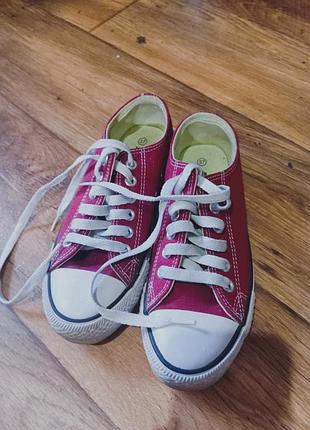 Кеды в стиле converse красные, размер 37 / дешево