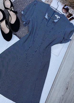 Нова літня сукня marks&spencer s коротке плаття трапеція приталена сукня в дрібний горох