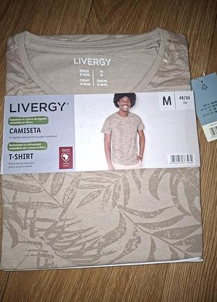 Нова футболка чоловіча м 48-50 livergy  100% бавовна беж листя