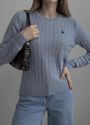 Джемпер в косы шерсть/хлопок от качественного бренда jack wills
