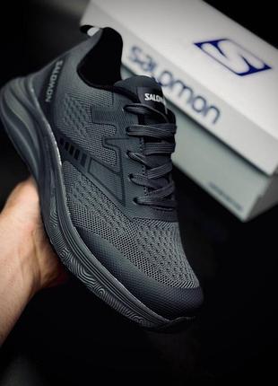 Salomon чоловічі кросівки чорні 40-46 | легкі спортивні кросівки | новинка мужские кроссовки чорные материал премиум качество