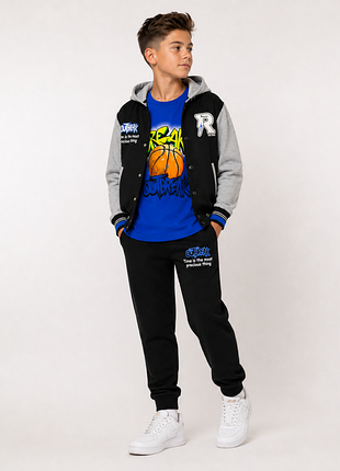 Спортивний костюм 3в1 dola elvin для хлопчика 122–170 см (кофта, штани, футболка), 95% бавовна