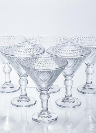 Набір келихів для мартіні martini glass 6 штук по 215 мл коктейльні hp-17-56