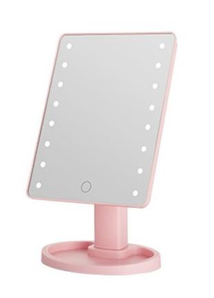 Дзеркало косметичне 21х16 см 16 led чорне hp-10-3ap