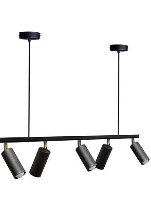 Люстра подвесная msk electric tube в стиле лофт с поворотными плафонами nl 2450-5 bk