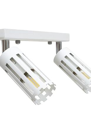 Светильник потолочный msk electric teramo спот поворотный на два плафона белый nl 18050-2 wh
