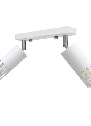 Светильник потолочный msk electric teramo спот поворотный на два плафона белый nl 180501-2 wh