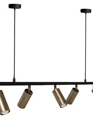 Люстра підвісна msk electric tube в стилі лофт із поворотними плафонами nl 2450-5 bk+bn