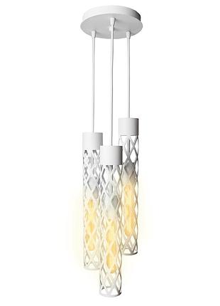 Светильник подвесной msk electric flow в стиле лофт на круглом основании nl 6041-3r wh