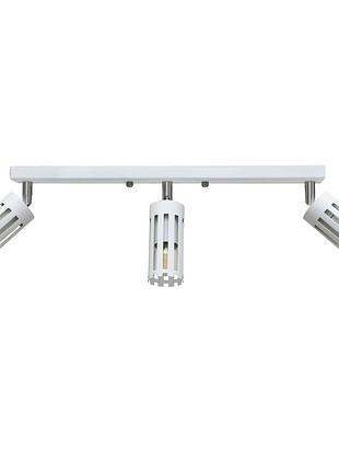 Светильник потолочный msk electric teramo спот поворотный на три плафона белый nl 18050-3 wh