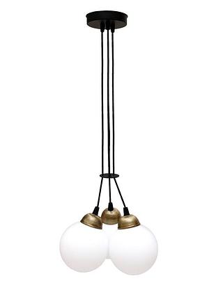 Светильник подвесной msk electric luna на три плафона шара под лампы е27 черный pl 202611-3r bk