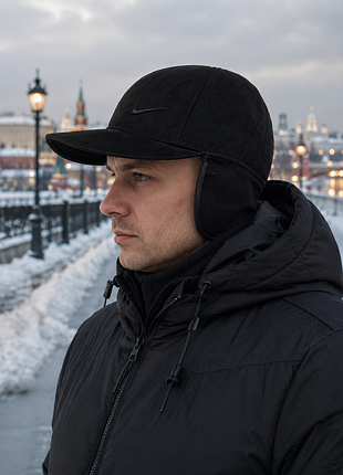 Бейсболка для женщин и мужчин с екозамши на флисе, с ушами, на осень и зиму.
