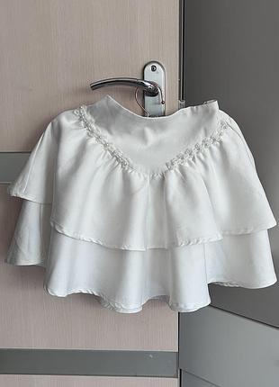 Молочна ярусна міні спідниця кльош молочная ярусная юбка клеш shein