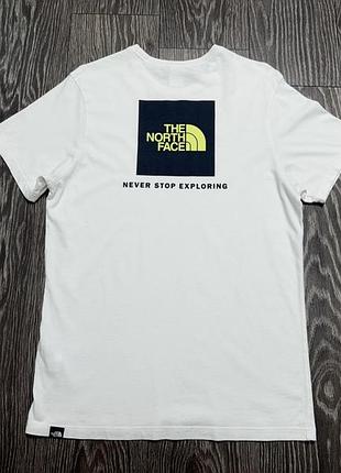 The north face чоловіча футболка біла оригінал котон з великим лого логотипом принтом норс розмір m