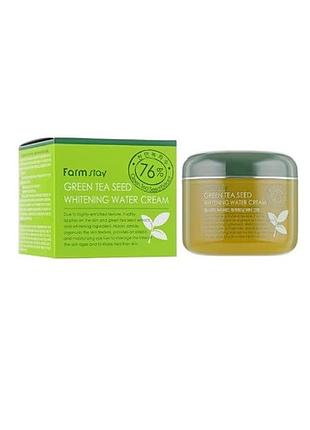 Осветляющий крем с зеленым чаем farmstay green tea seed whitening water cream, 100 мл