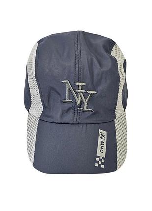 Кепка ny dhw running cap hat embroidered lightweight hook & loop adjustable серый
