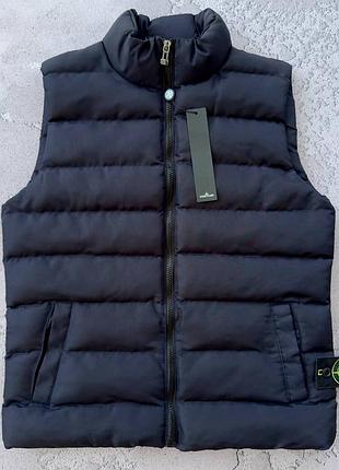 Чоловіча безрукавка stone island темно синя жилет жилетка стон айленд s / m / l / xl / xxl
