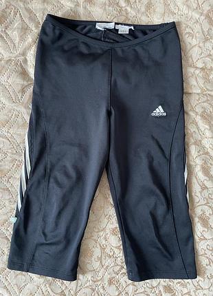 Оригінальні спортивні бриджі adidas капрі чорні для фітнесу бігу тренувань