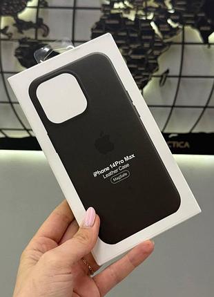 Чехол leather in the box iphone 14 pro max, кожаный чехол с микрофиброй для айфон 14 про макс (черный)