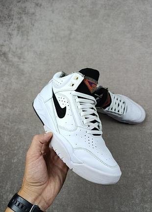Чоловічі шкіряні кросівки nike air flight lite mid white
