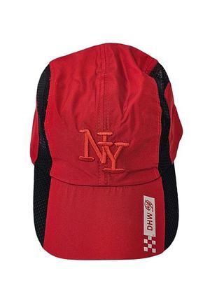 Кепка ny dhw running cap hat embroidered lightweight hook & loop adjustable красный