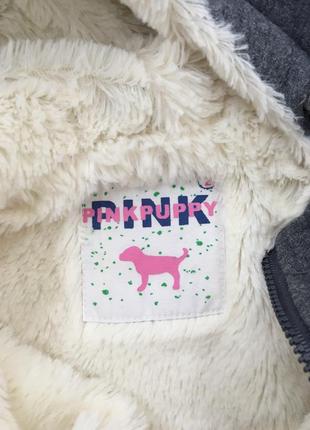 Актуальна жилетка з капюшоном на дівчинку 2-3 рочки pink puppy на хутрі5 фото