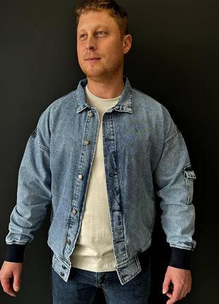 Джинсовая мужская куртка john lucca голубого цвета s-xxl l