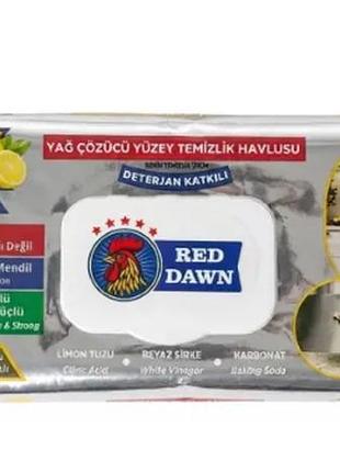 Універсальні вологі серветки для прибирання red dawn лимон, 100 шт.
