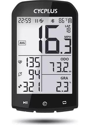 Велокомпьютер gps cycplus m1 с lcd дисплеем, bluetooth/ant+, ipx6, черный