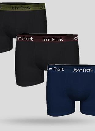 Набір трусів боксерів для чоловіків john frank jf3bpb04 3 шт у подарунковому упакуванні, турецька нижня білизна бавовна m