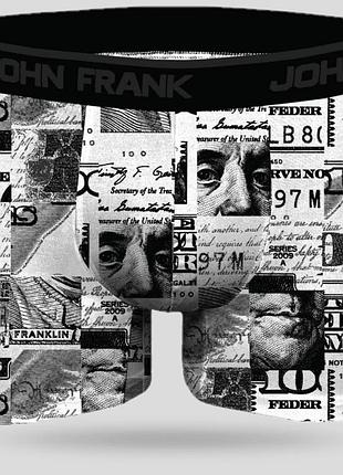 Трусы мужские шортами боксеры john frank jfbmod100 турция модал с принтом / брендовое нижнее белье для мужчин l