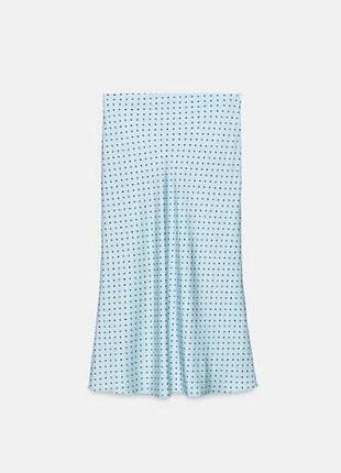 Zara сатинова спідниця в горох