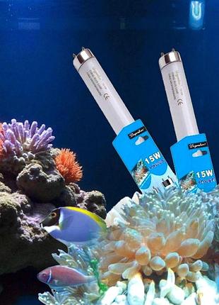 Лампа для акваріума yz-15w t8 coral blue degenbao