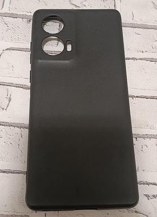 Чохол soft touch для motorola edge 50 fusion чорний | силіконовий матовий протиударний бампер із захистом камери
