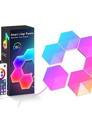 Smart light panels 6pcs (rgb интерактивные световые панели соты)