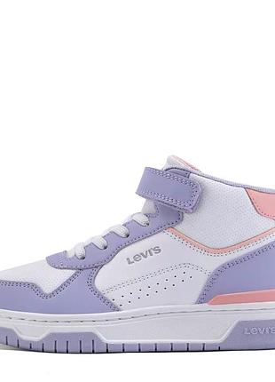 Кроссовки для девочки levi's dereck white lavender vder0022s w/l 3205, размер 32 (20,5 см.)