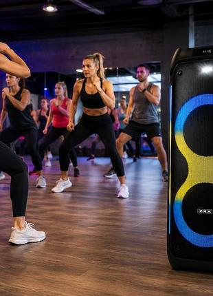 Портативная акустическая система 80 вт с двумя динамиками 10 дюймов и rgb-подсветкой / автономная колонка для вечеринок