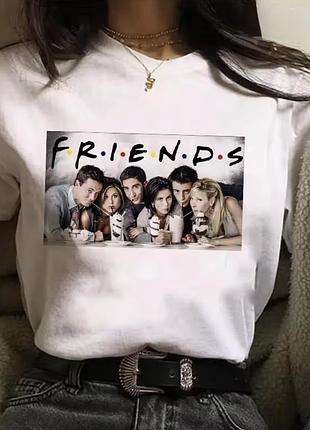Нова жіноча футболка з принтом друзі friends. розмір с